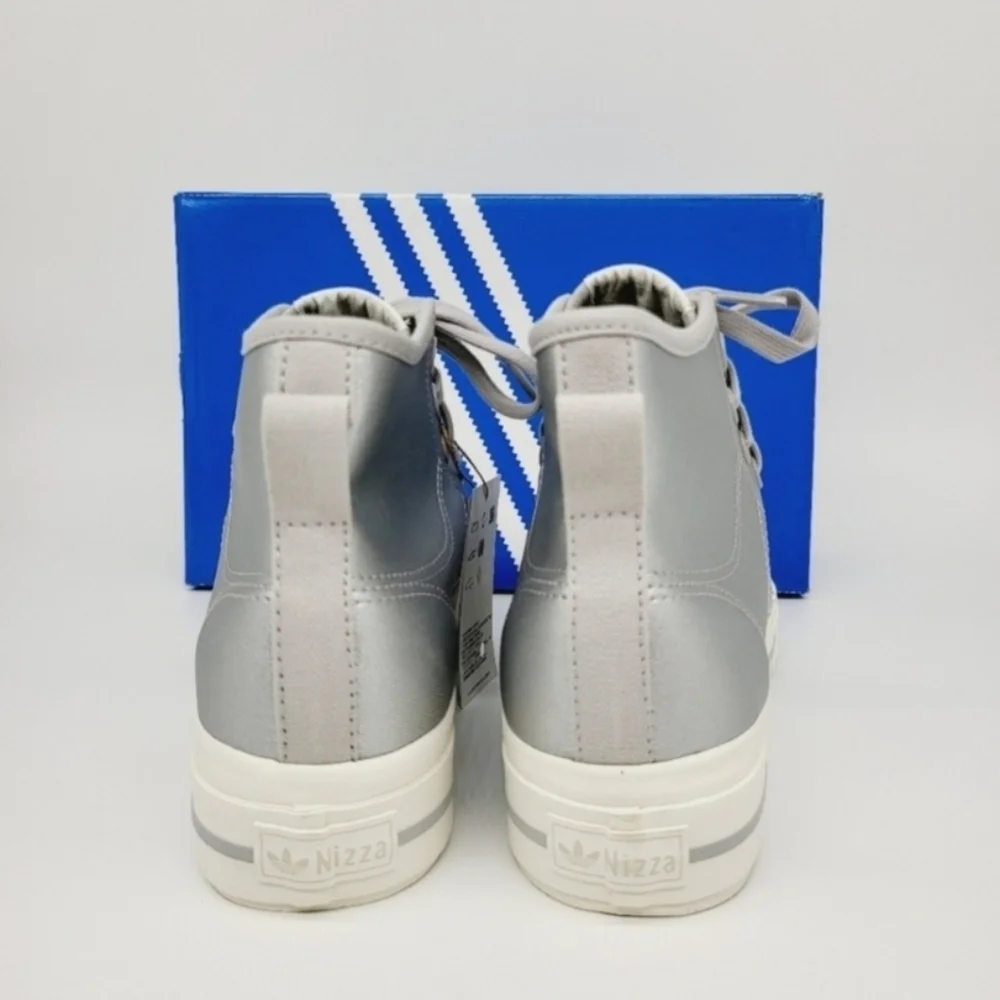 New adidas Nizza RF Platform Mid Shoes Silver Metallic Women's Size 8.5 - Picture 7 of 8